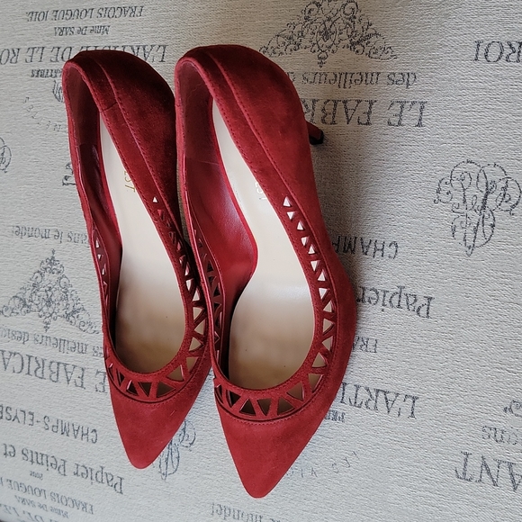 Nine West red leather upper heels - Picture 14 of 14